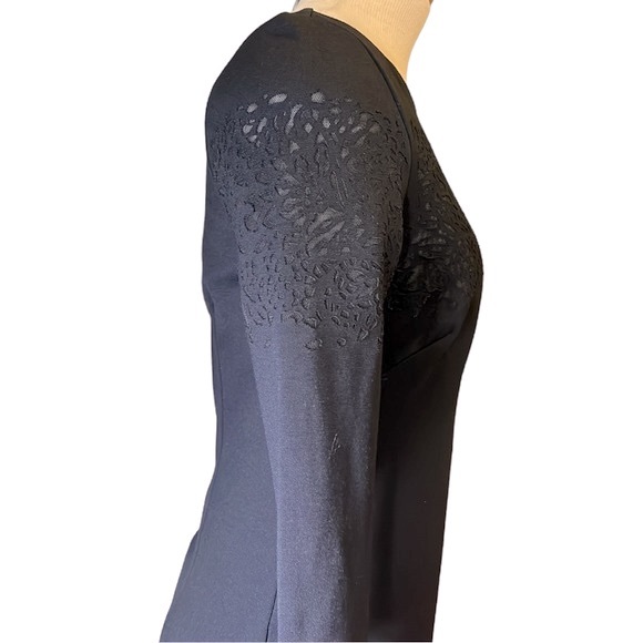 Betsey Johnson Cut Out Pattern Mesh Mini Dress, Black, size 2 - Picture 10 of 16